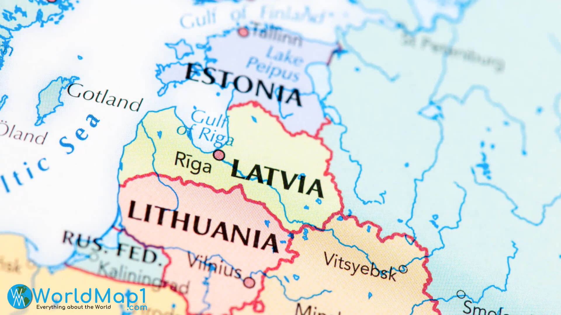 Carte des pays voisins de la Lettonie
